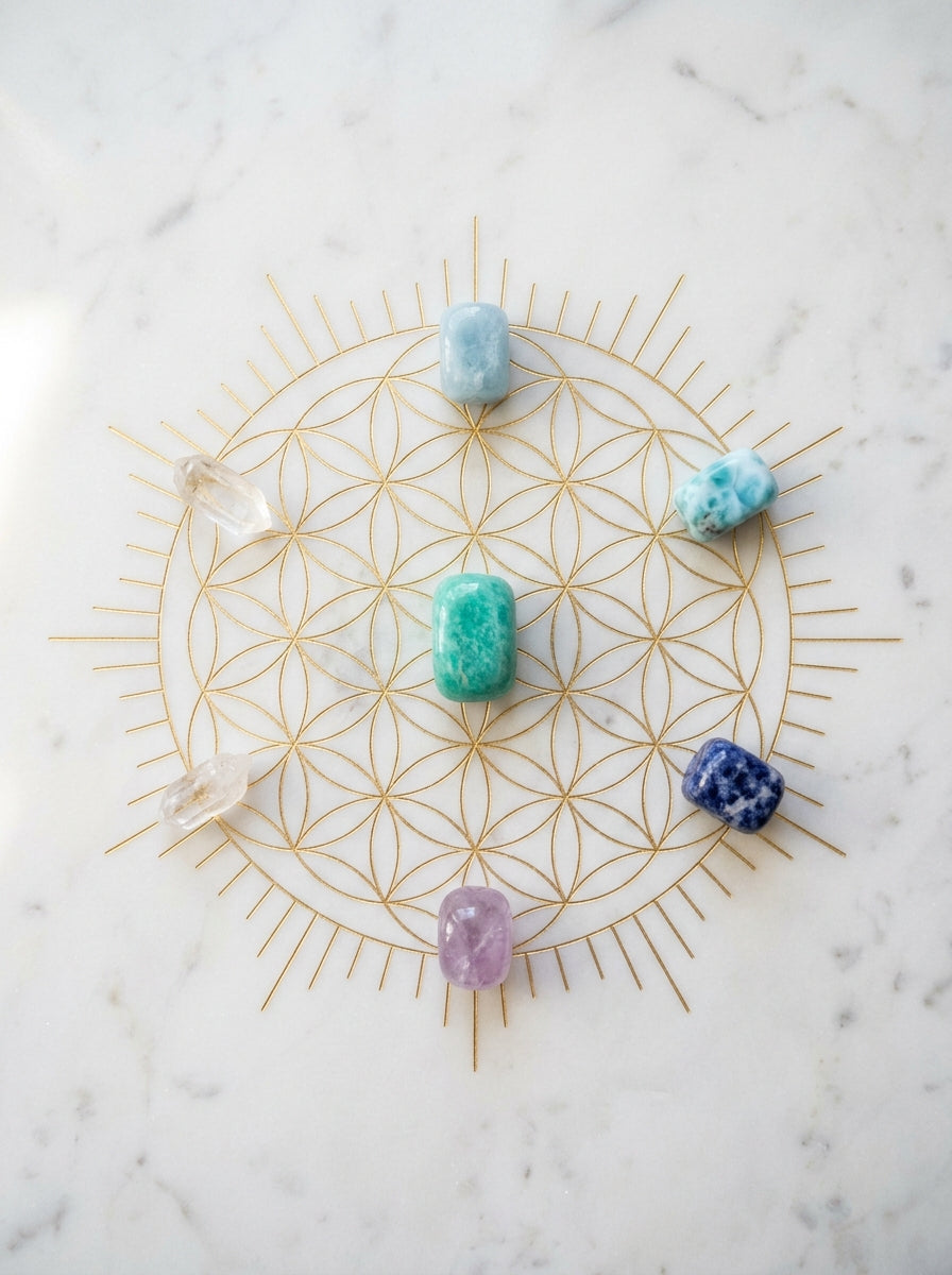 Amazonite crystal grid