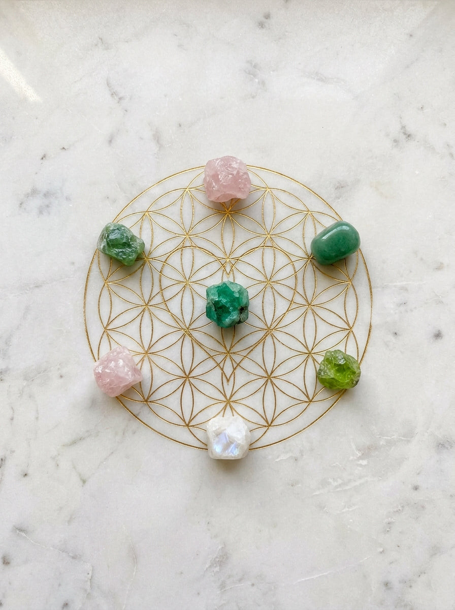 Emerald crystal grid