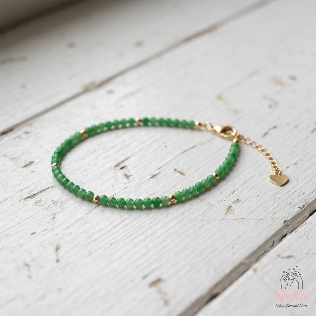 Green Jade Bracelet | Minimalist Dainty Jewelry Stackable