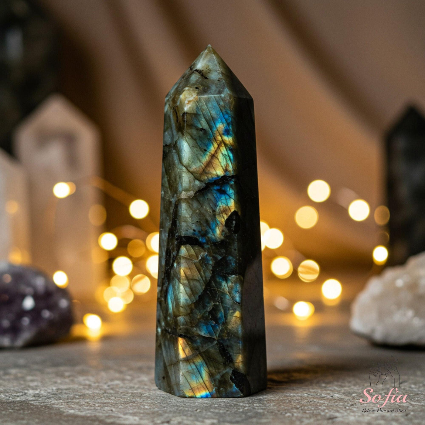 Labradorite Crystal Tower | Crystal Stone Decor
