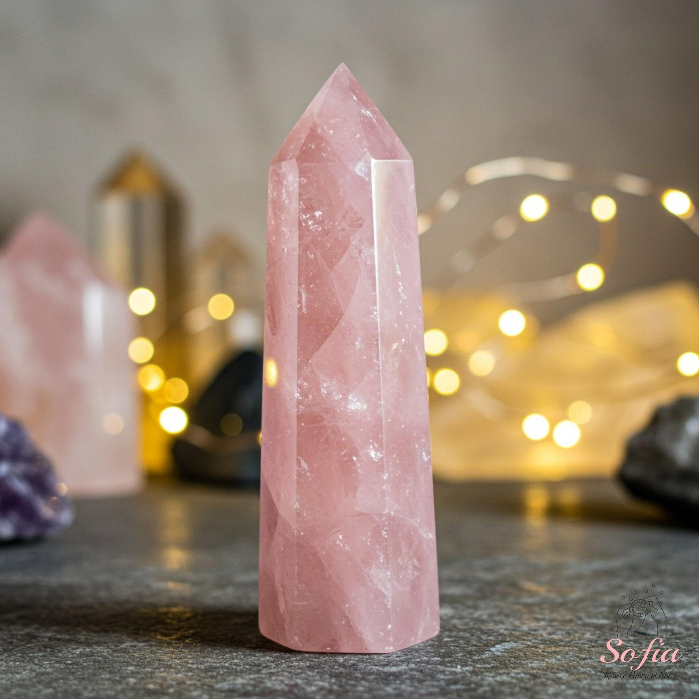 Rose Quartz Crystal Tower | Crystal Stone Decor