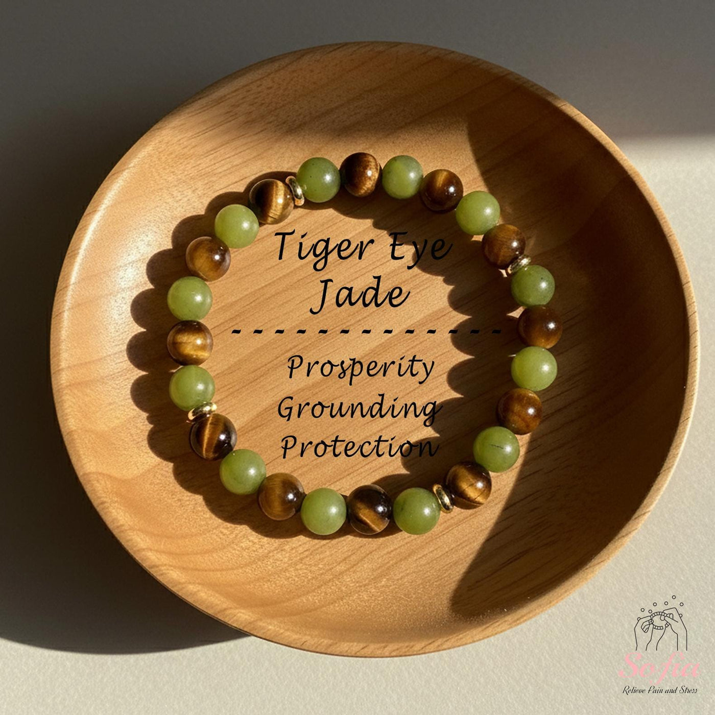 Jade & Tigers Eye Bracelet | Beaded Crystal Jewelry