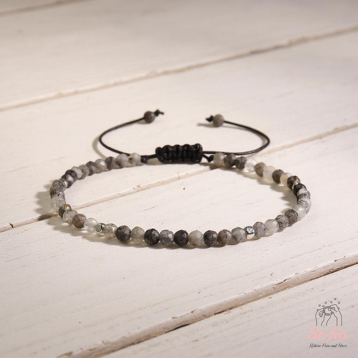 Tourmaline in Quartz Bracelet | Delicate Layering Gemstone Jewelry