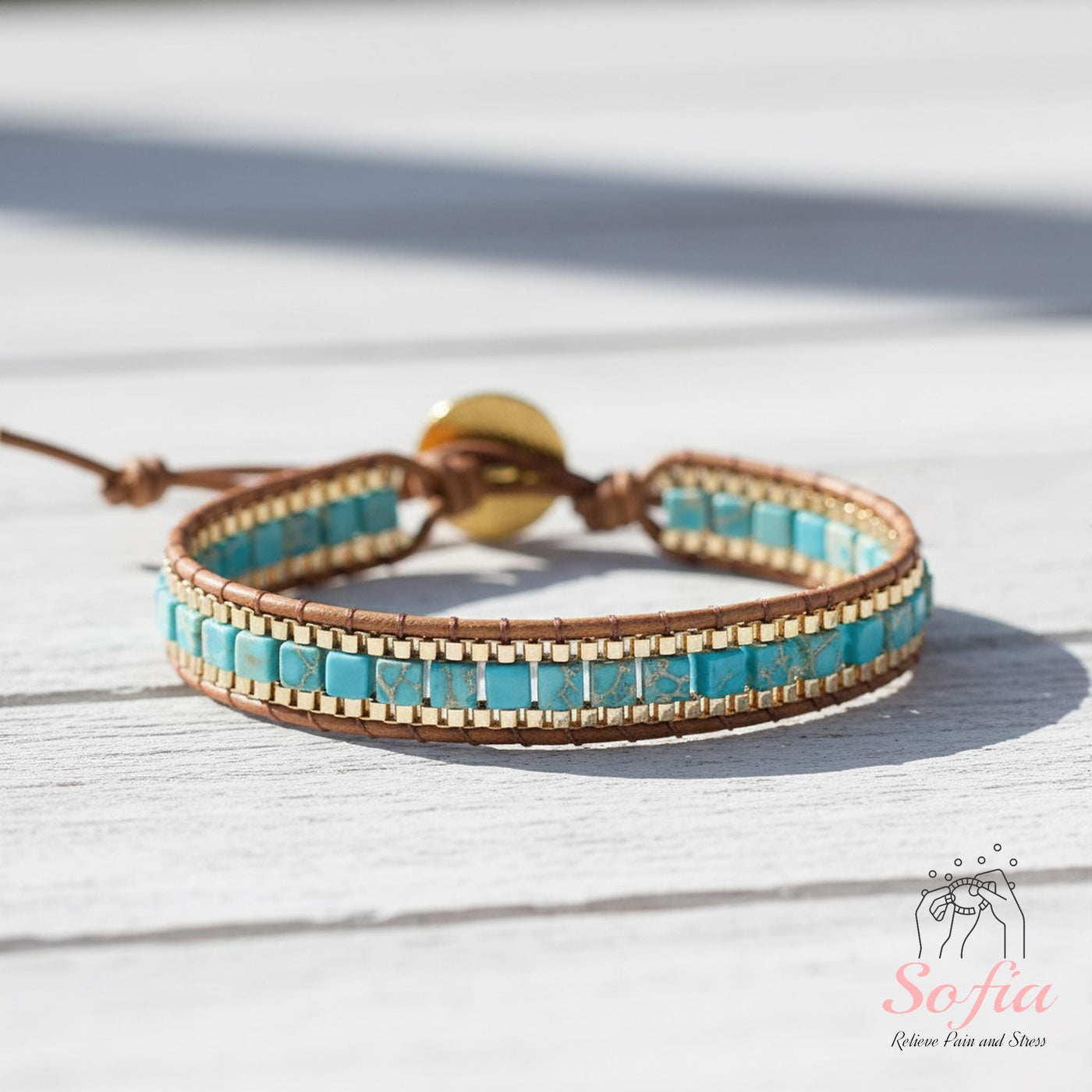 Turquoise Wrap Bracelet | Boho Layering Gemstone Jewelry