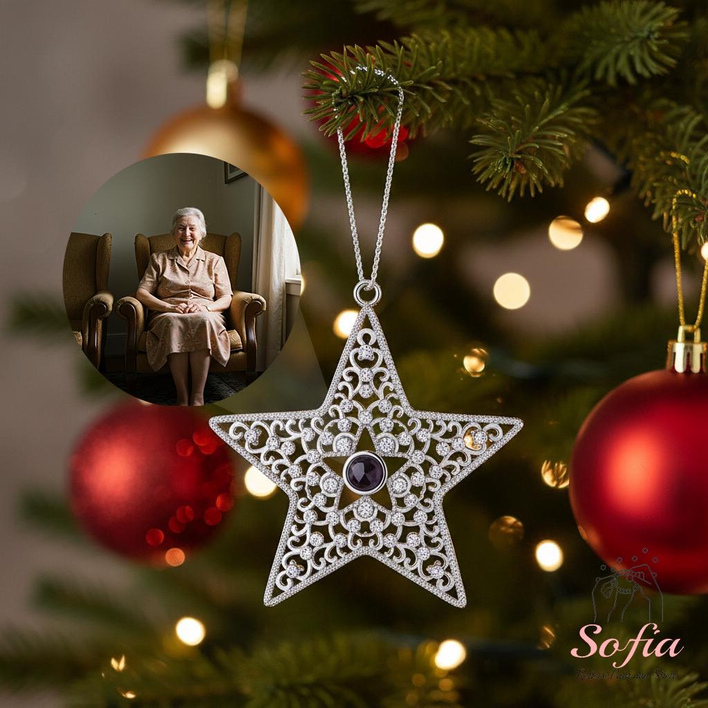Photo Projection Star Ornament | Custom Photo Ornament