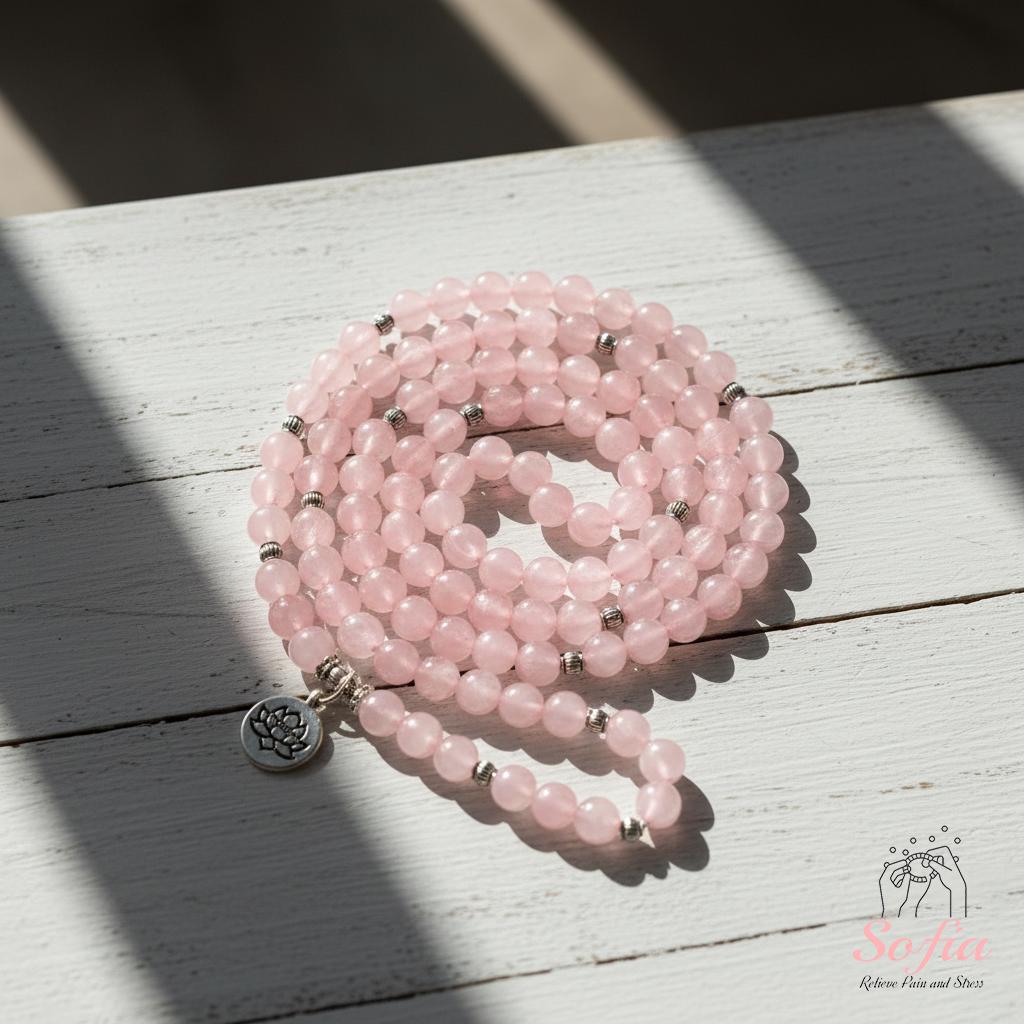 Rose Quartz Necklace | 108 Mala Beads Jewelry