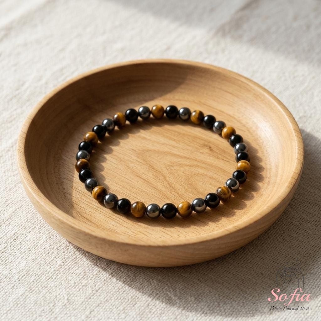 4MM Triple Protection Bracelet | Tigers Eye Obsidian Hematite Beaded Jewelry