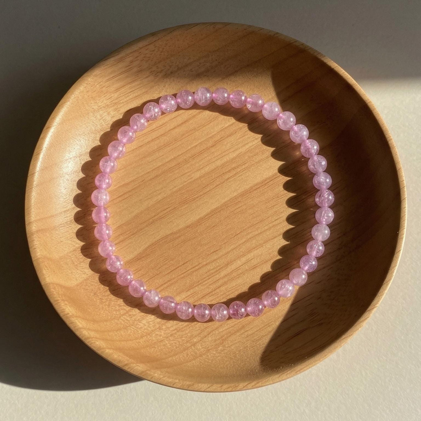 4MM Kunzite Bracelet | Dainty Beaded Crystal Jewelry