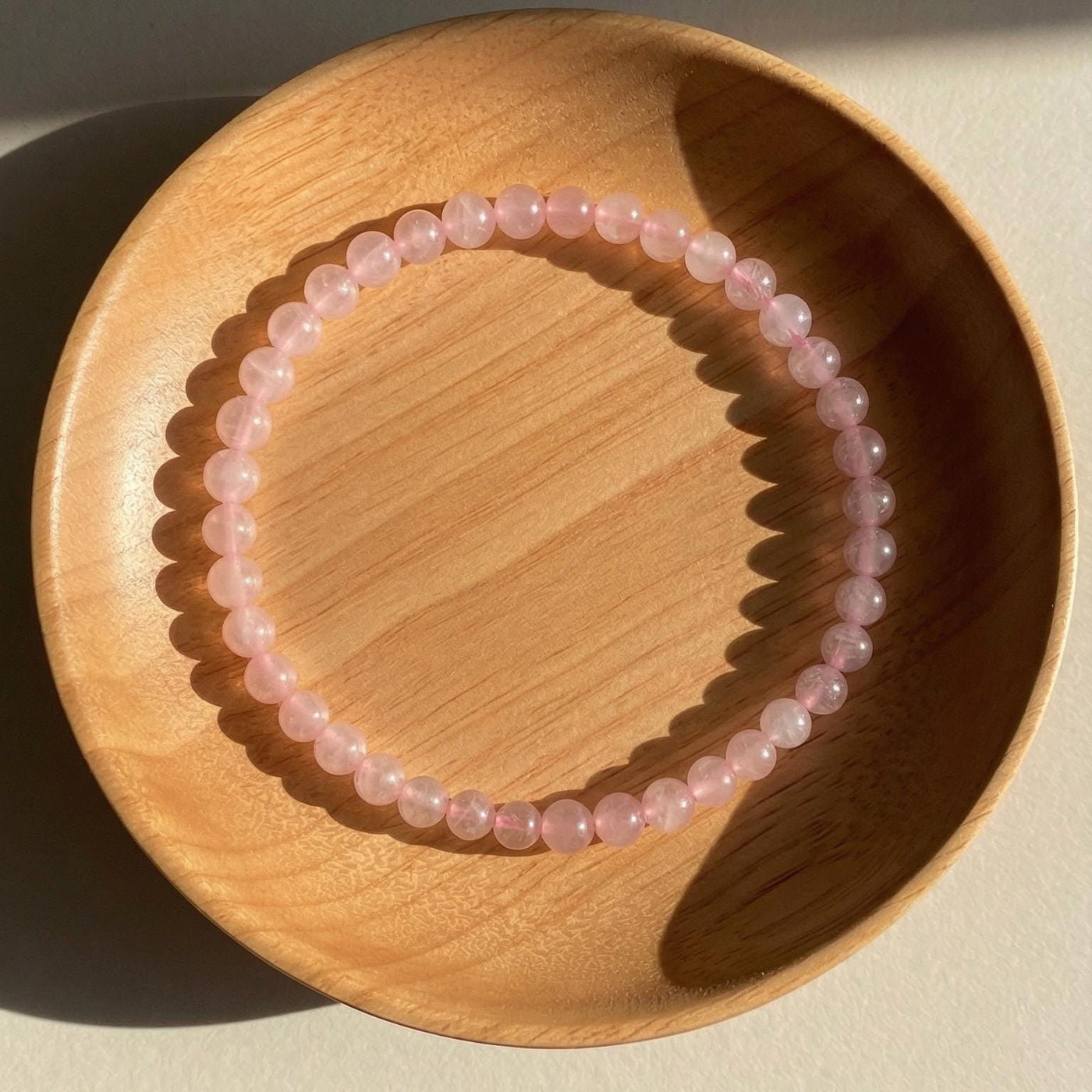4MM Rose Quartz Bracelet | Dainty Beaded Crystal Jewelry