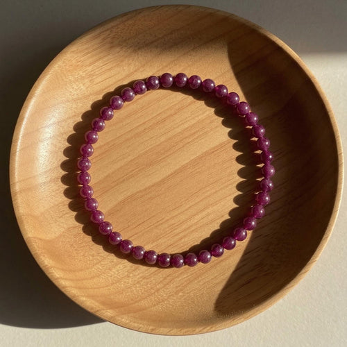 4MM Ruby Bracelet | Dainty Beaded Crystal Jewelry