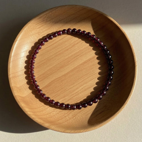 4MM Garnet Bracelet | Dainty Beaded Crystal Jewelry
