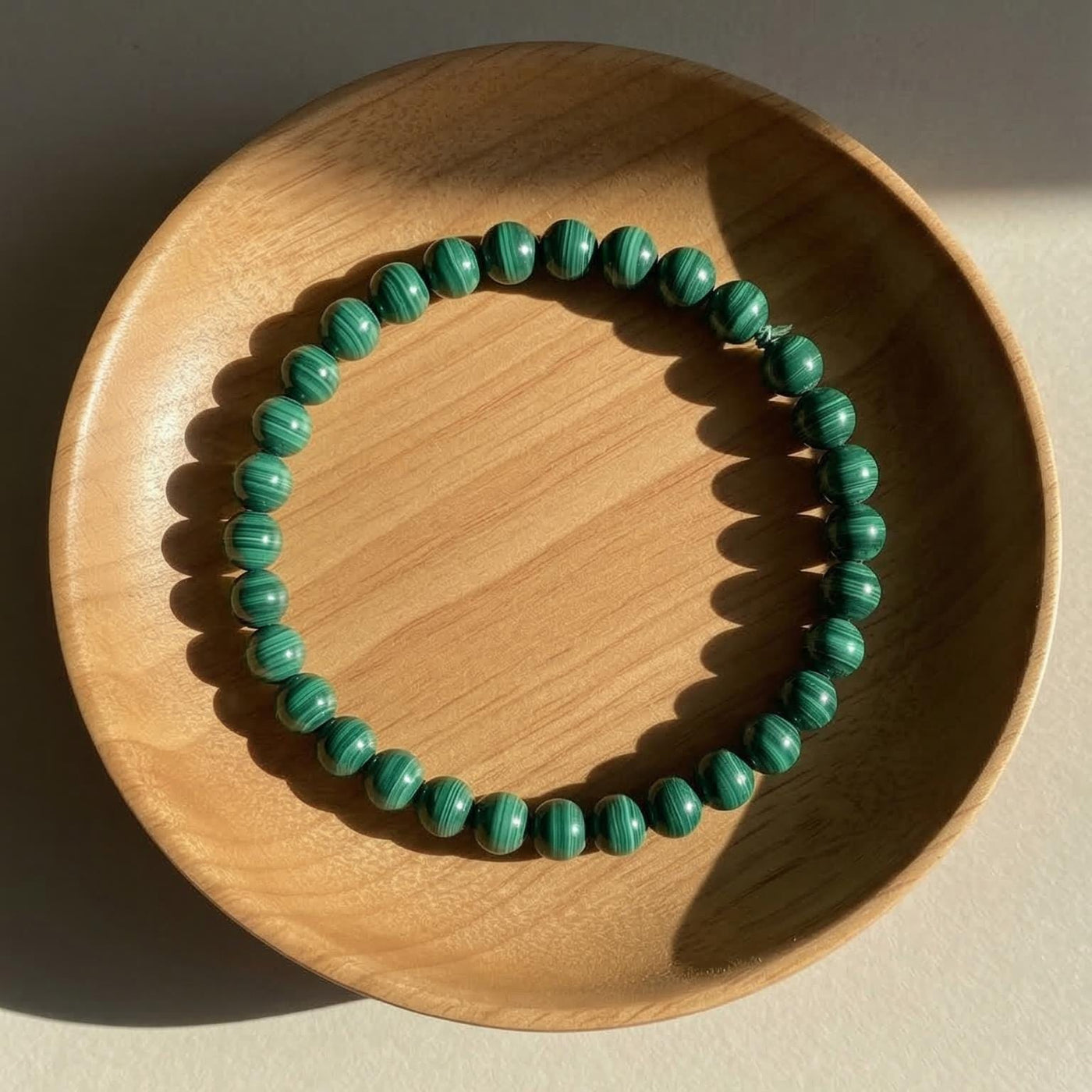6 mm Malachit Armband | Zierlicher Perlen-Kristallschmuck