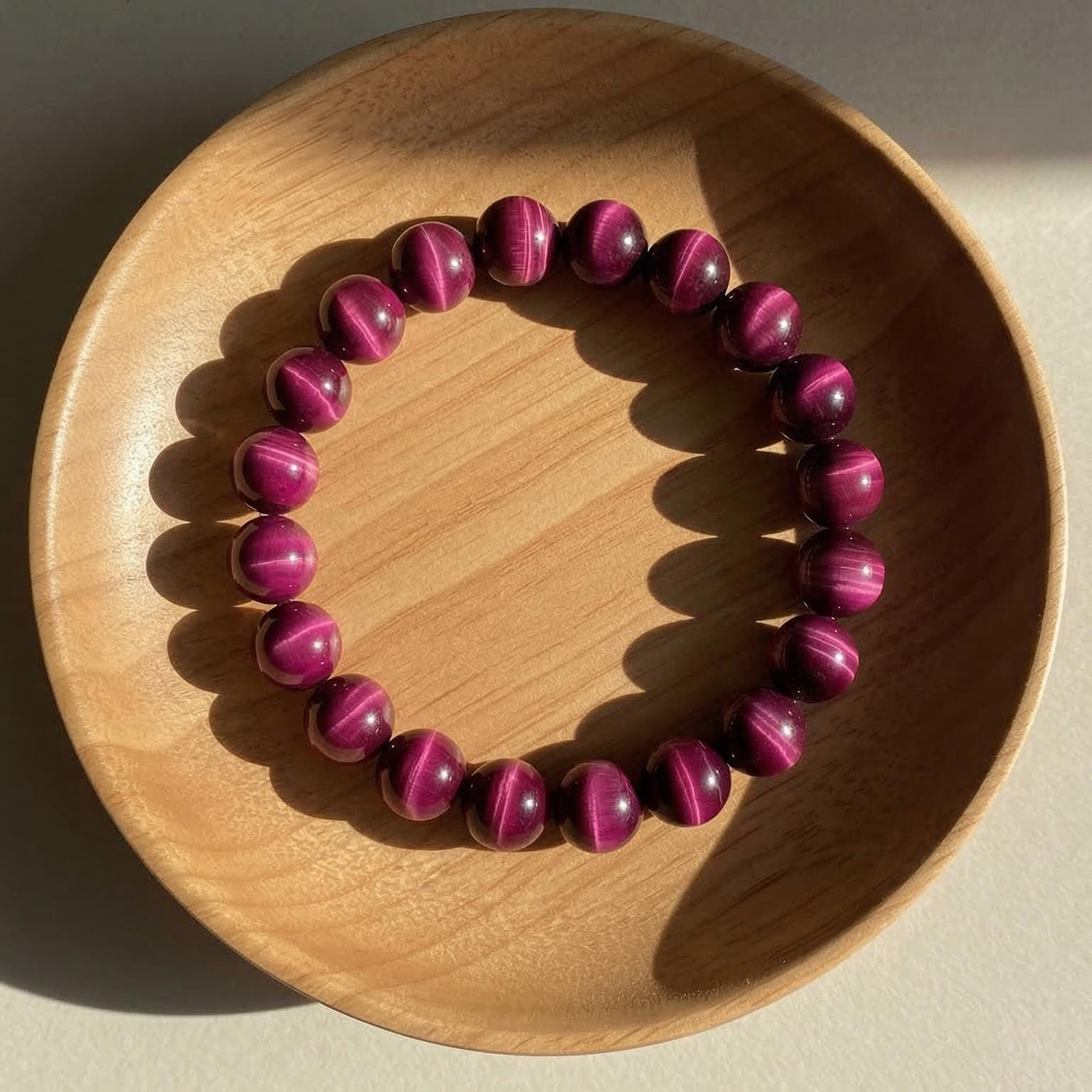 Magenta Tigers Eye Bracelet | Crystal Jewelry