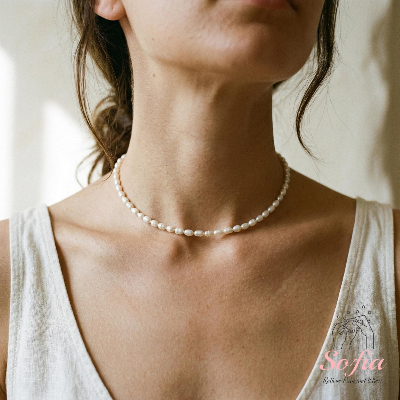 Pearl Choker | Minimalist Dainty Crystal Beaded Necklace