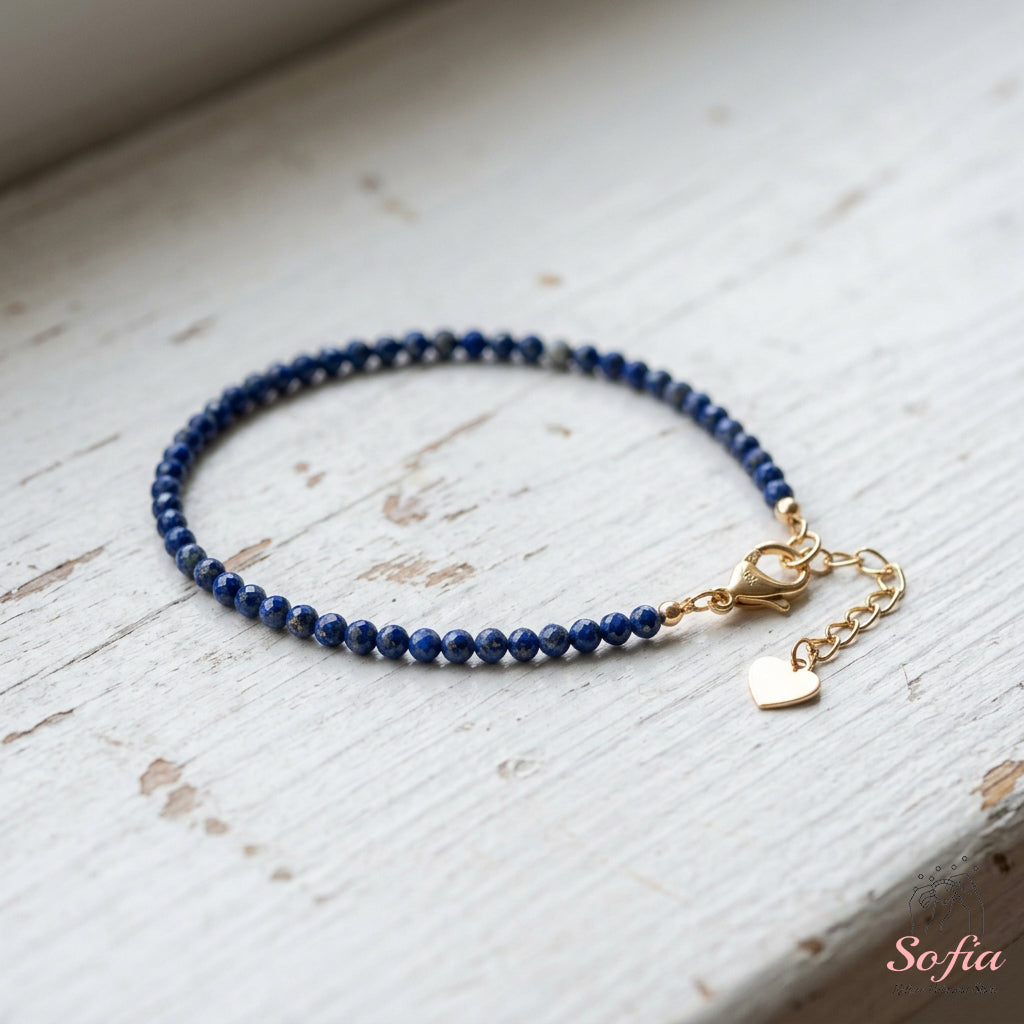 Lapis Lazuli Bracelet | Minimalist Dainty Jewelry Stackable