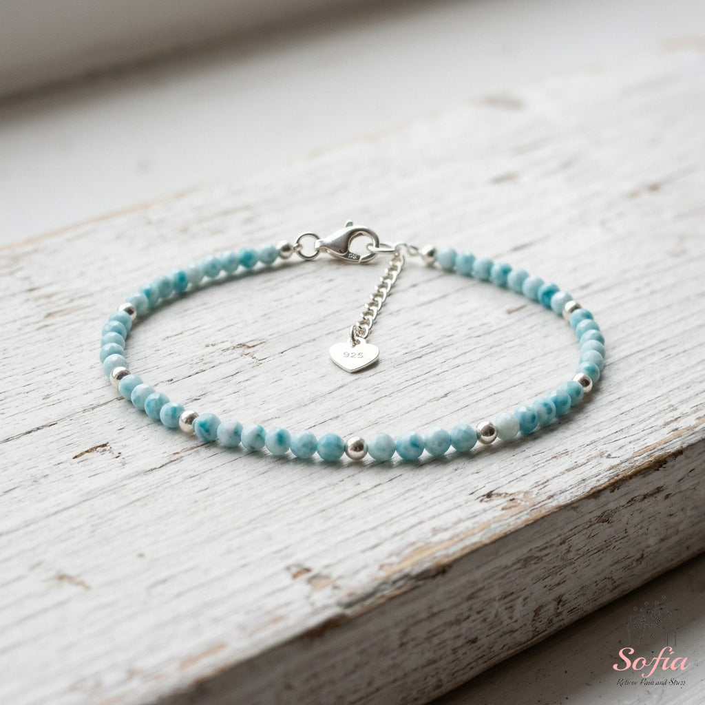 Larimar Bracelet | Minimalist Dainty Jewelry Stackable