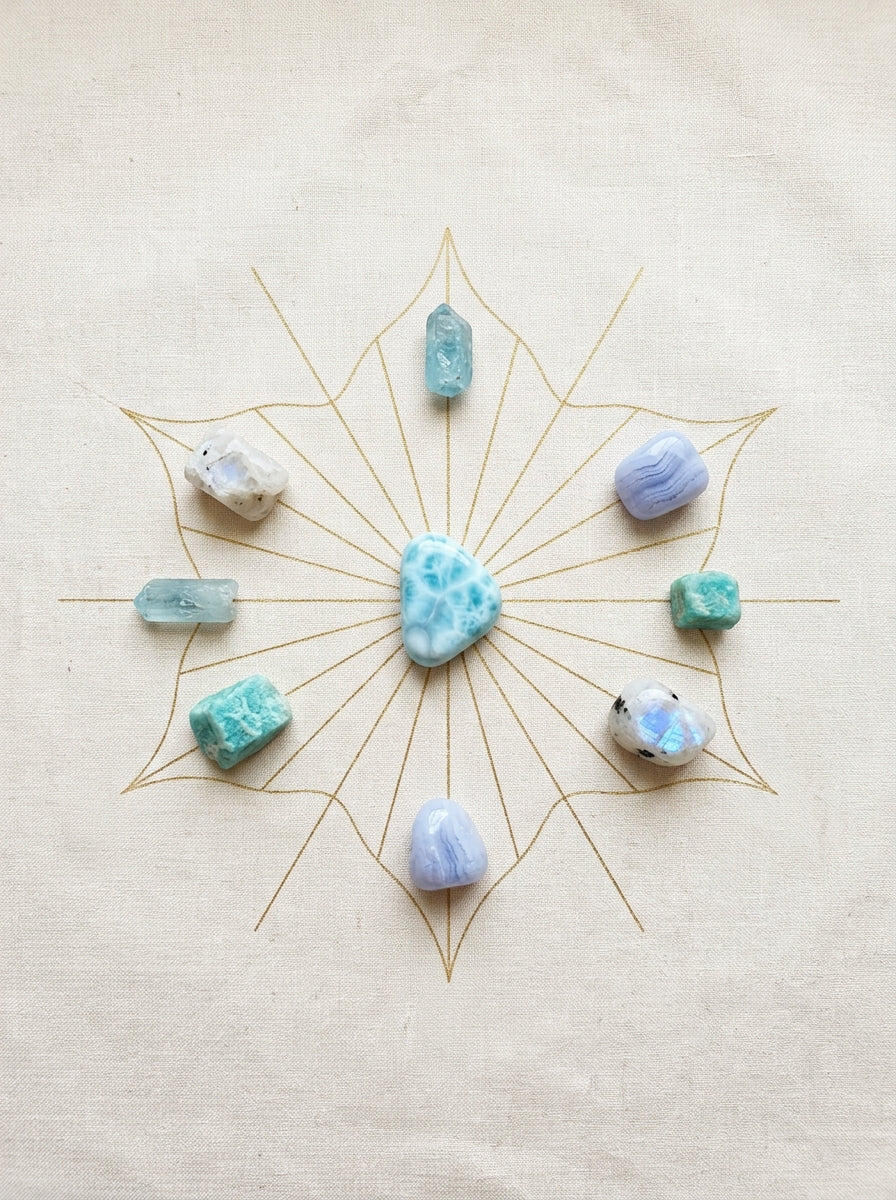 Larimar crystal grid