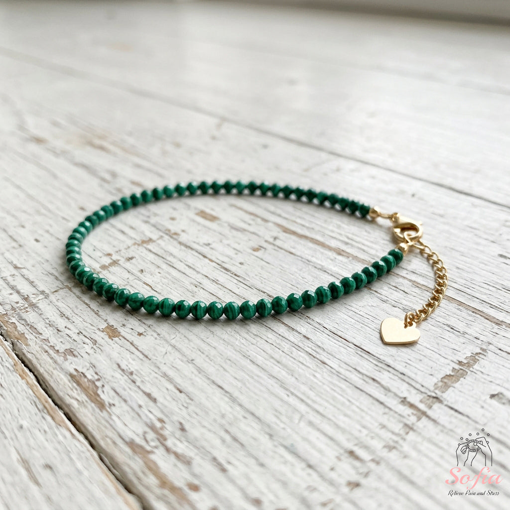 Malachite Bracelet | Minimalist Dainty Jewelry Stackable
