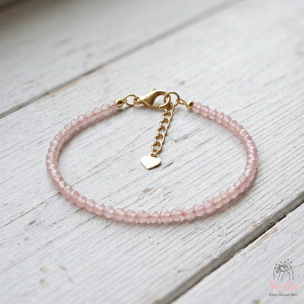 Rose Quartz Bracelet | Minimalist Dainty Jewelry Stackable