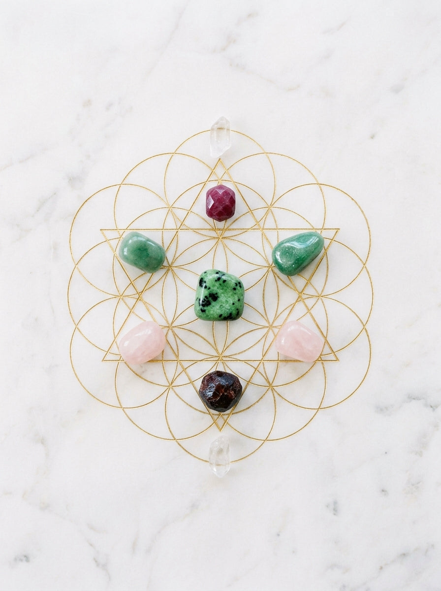 Zoisite crystal grid