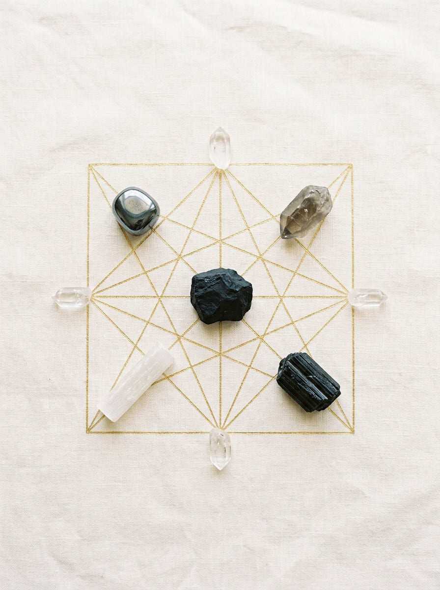 Shungite crystal grid