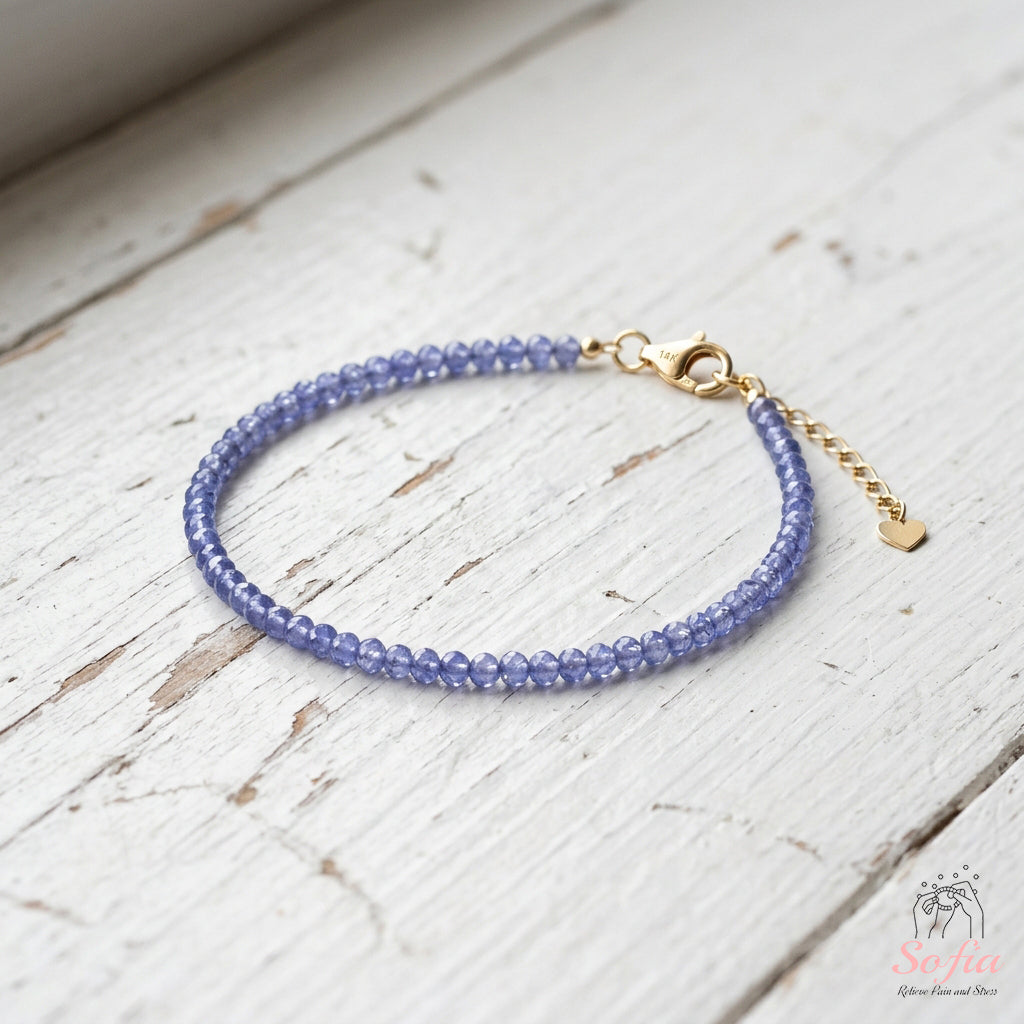 Tanzanite Bracelet | Minimalist Dainty Jewelry Stackable