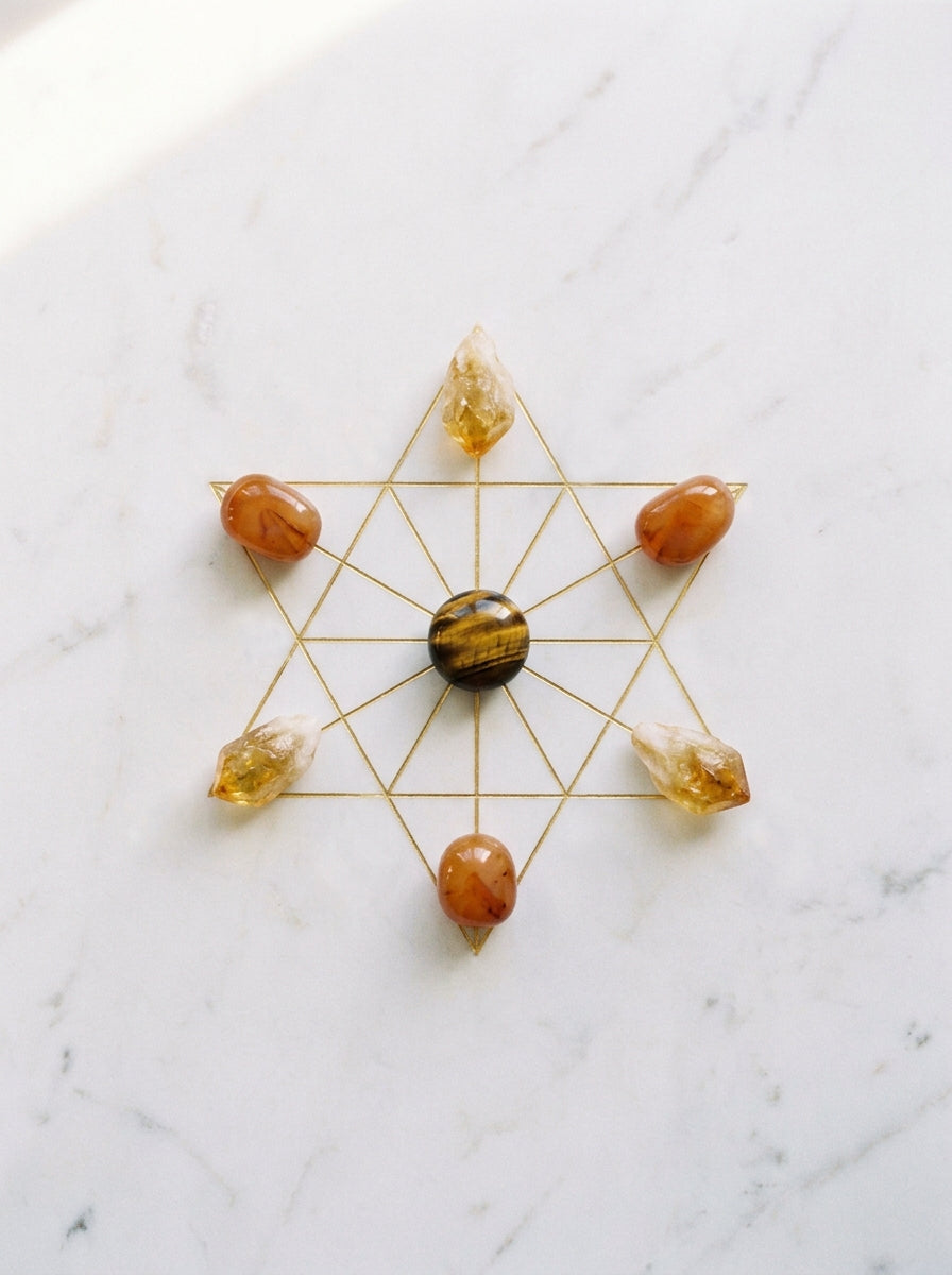 Tiger's Eye crystal grid