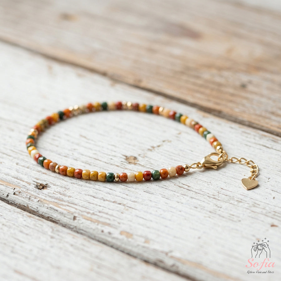 Alashan Agate Bracelet | Minimalist Dainty Jewelry Stackable