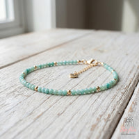 Pulsera de Amazonita | Joyería Fina Minimalista Apilable