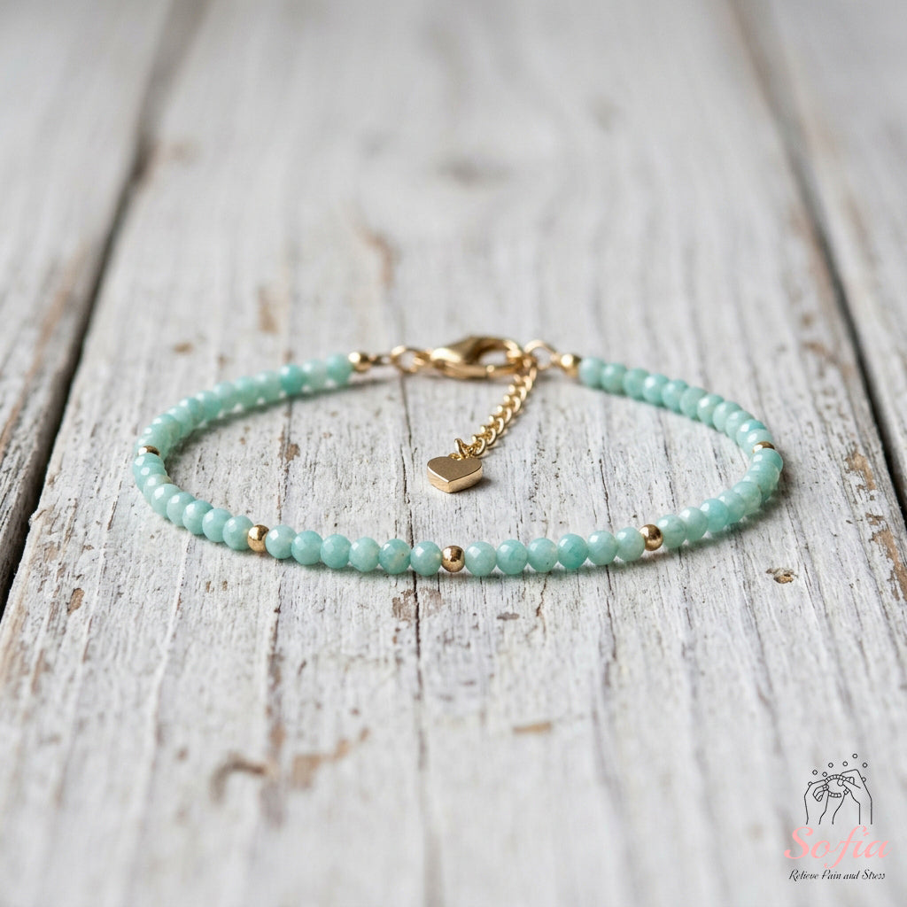 Pulsera de Amazonita | Joyería Fina Minimalista Apilable