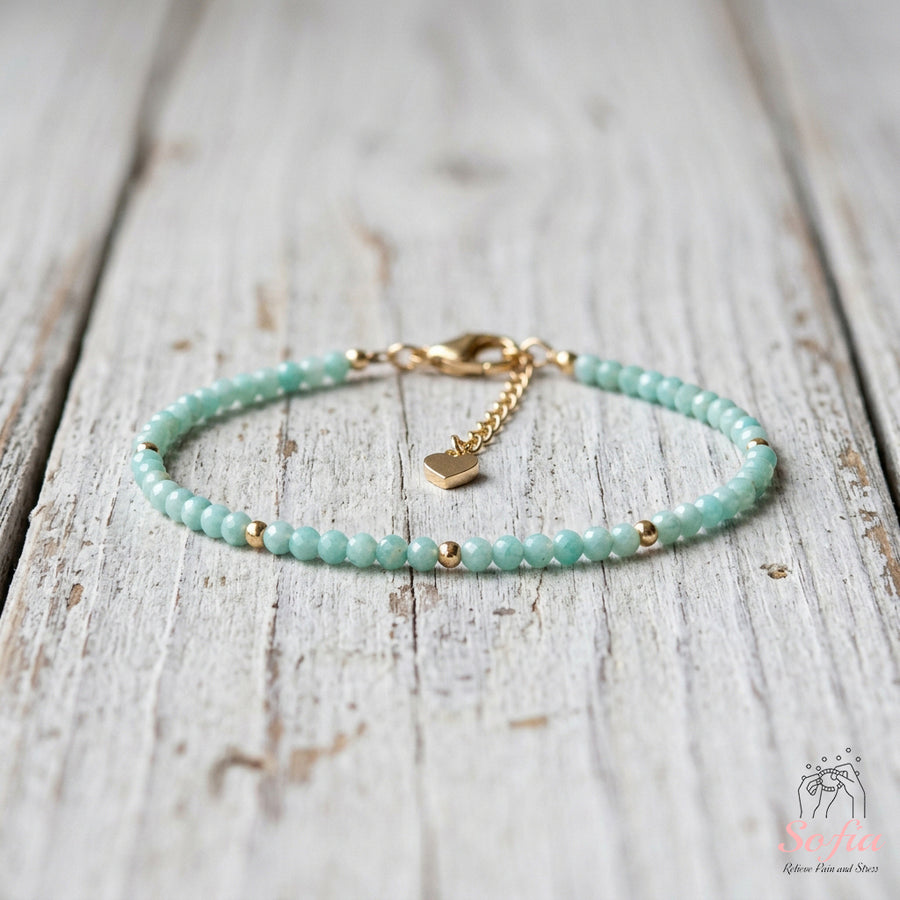 Amazonite Bracelet | Minimalist Dainty Jewelry Stackable