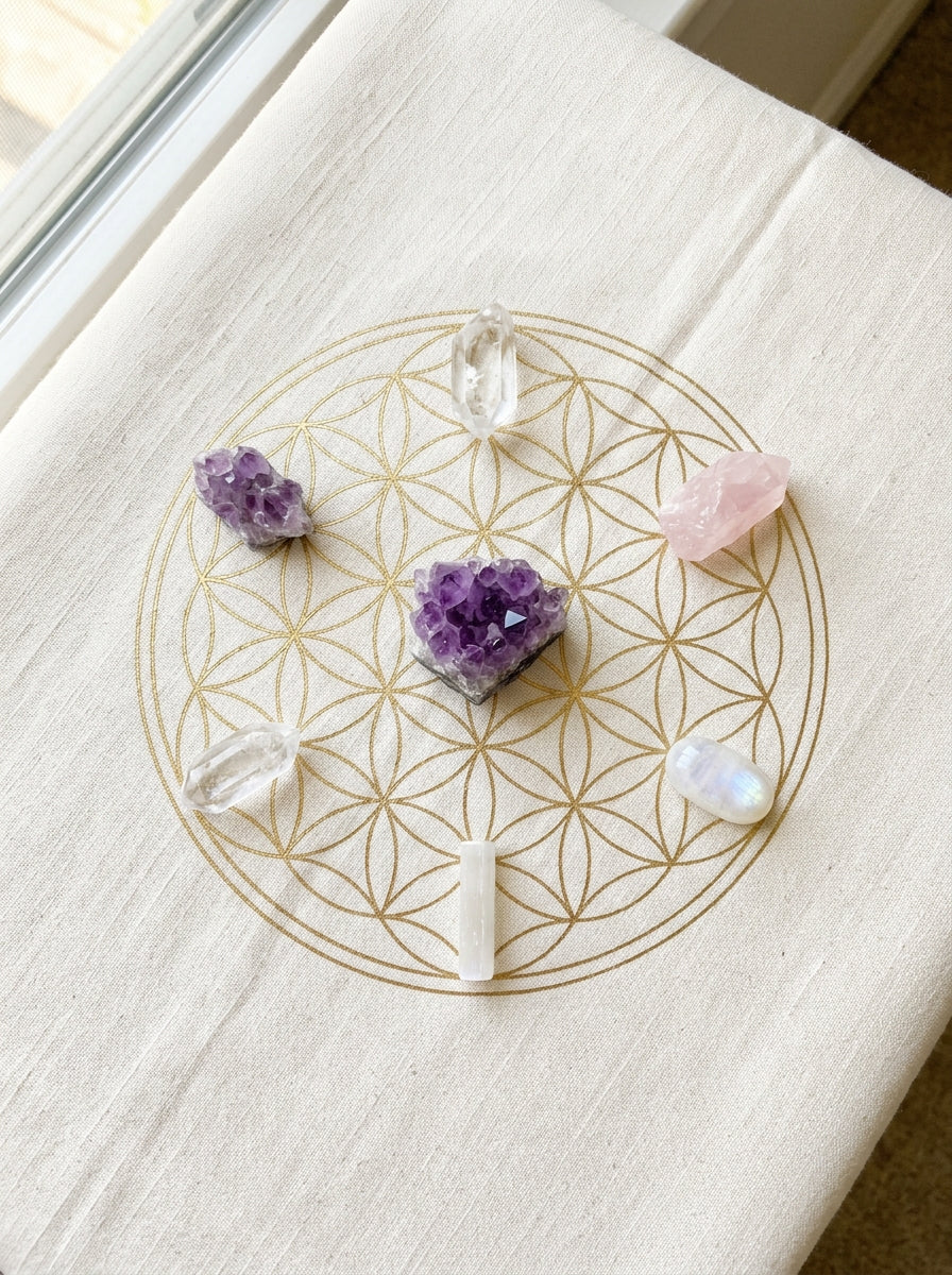 Amethyst crystal grid