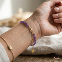 Amethyst Bracelet | Minimalist Dainty Jewelry Stackable