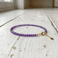 Amethyst Bracelet | Minimalist Dainty Jewelry Stackable