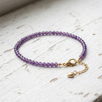 Amethyst Bracelet | Minimalist Dainty Jewelry Stackable