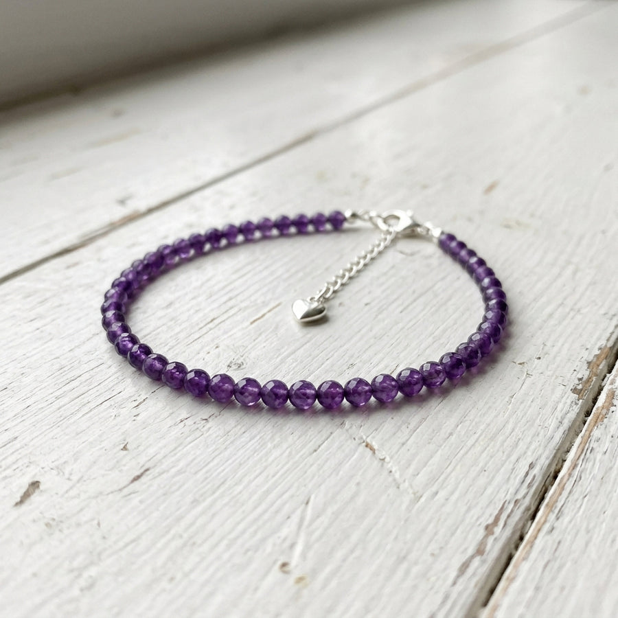 Amethyst Bracelet | Minimalist Dainty Jewelry Stackable