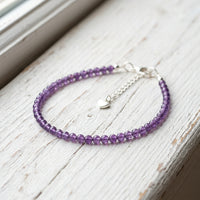 Amethyst Bracelet | Minimalist Dainty Jewelry Stackable