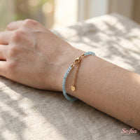 Aquamarine Bracelet | Minimalist Dainty Jewelry Stackable