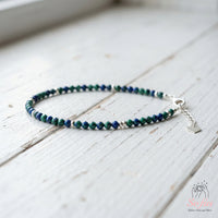 Azurite & Malachite Bracelet | Minimalist Dainty Jewelry Stackable