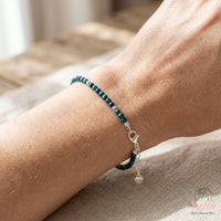 Azurite & Malachite Bracelet | Minimalist Dainty Jewelry Stackable