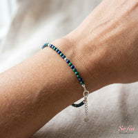 Azurite & Malachite Bracelet | Minimalist Dainty Jewelry Stackable