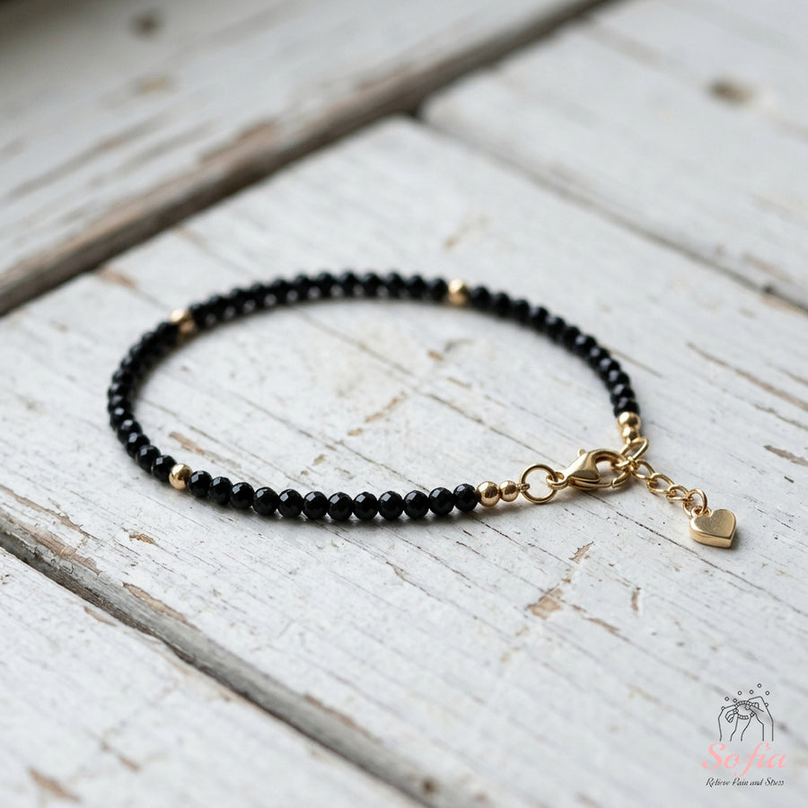 Obsidian Bracelet | Minimalist Dainty Jewelry Stackable