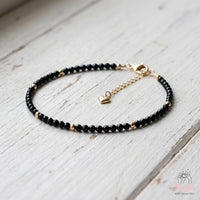 Obsidian Bracelet | Minimalist Dainty Jewelry Stackable