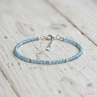 Blue Topaz Bracelet | Minimalist Dainty Jewelry Stackable