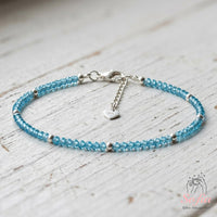 Blue Topaz Bracelet | Minimalist Dainty Jewelry Stackable