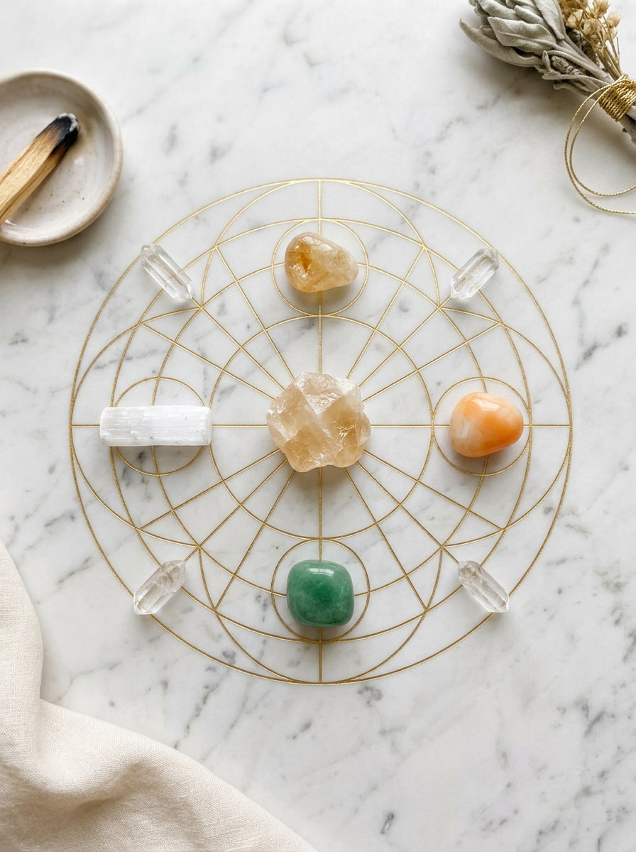 Calcite crystal grid