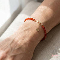 Pulsera de cornalina | Joyería minimalista delicada apilable