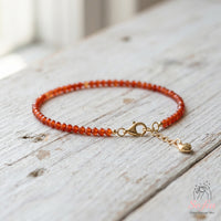 Pulsera de cornalina | Joyería minimalista delicada apilable