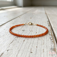 Pulsera de cornalina | Joyería minimalista delicada apilable