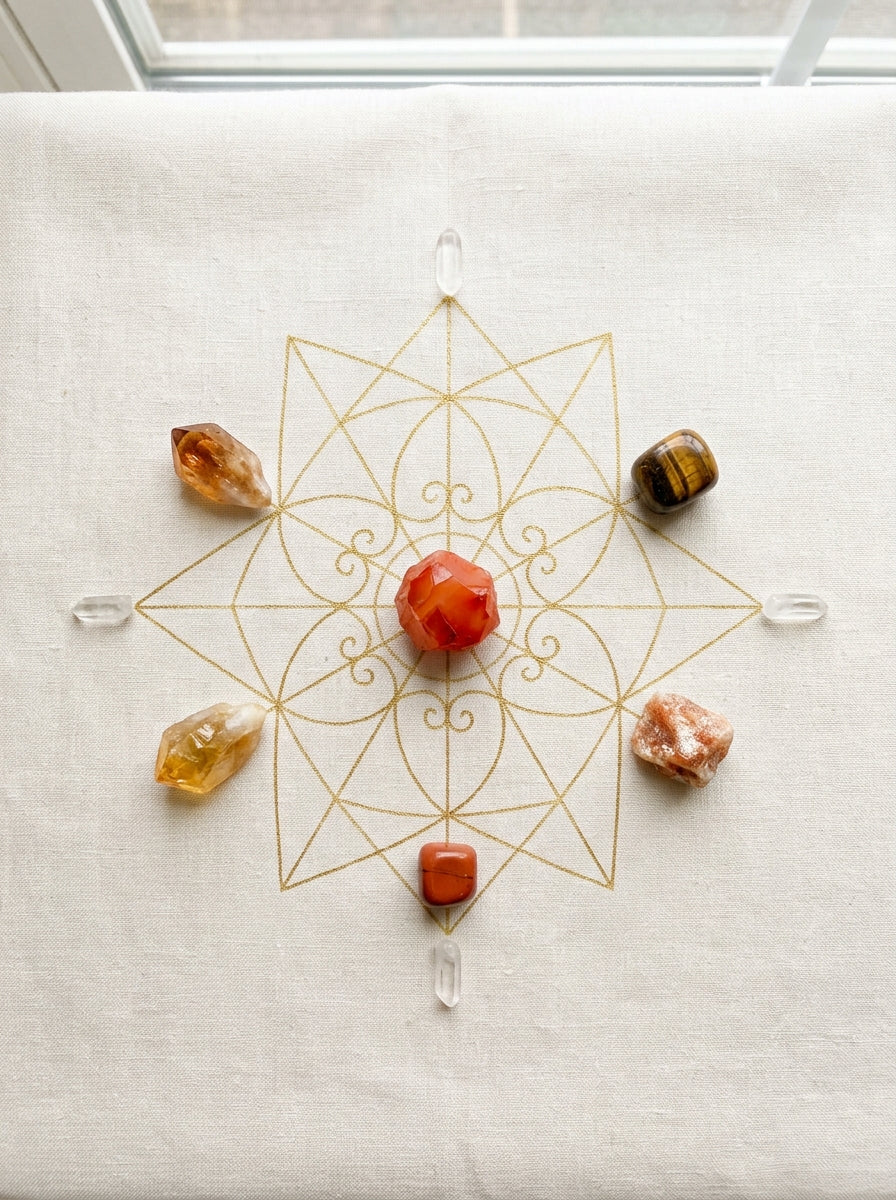 Carnelian crystal grid